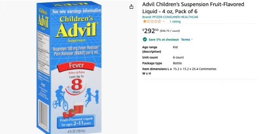 Advil produce price Gouging